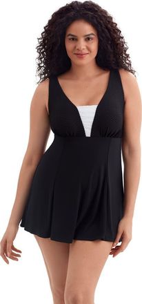 Longitude Plunge Long Torso Swim Dress in Texture Luxe at Nordstrom, Size 10