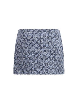 Gucci GG Tweed Skirt - Blue