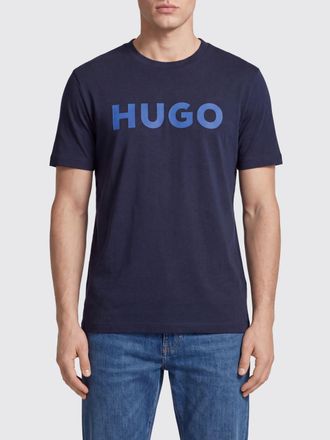 HUGO BOSS T-shirt girocollo in cotone con logo a contrasto