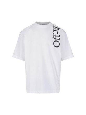 Off-white White Vertical Bookish Cotton T-Shirt