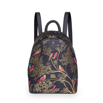 Sara Miller Mini Backpack for Women, Casual Daypack for Daily Use and Travel, Smoke Blue Birds