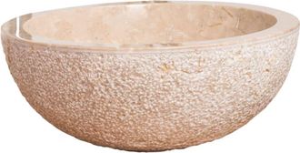 Wanda Collection Lavabo estr&oacute;mboli encimera de m&aacute;rmol crema 40 cm