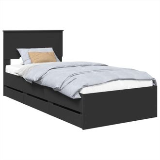 vidaXL Estructura De Cama Negro 100 X 200 Cm Madera Ingenieril Vidaxl