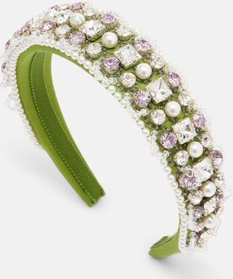 Valentino Embellished wool and silk headband