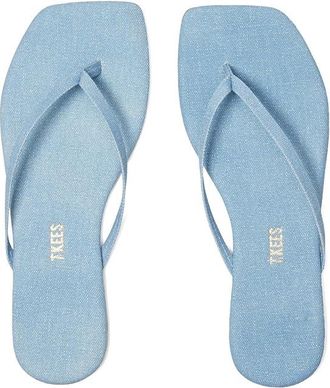 Tkees Square Toe Lily Womens Shoes Washed Denim : 10 B - Medium, Leather