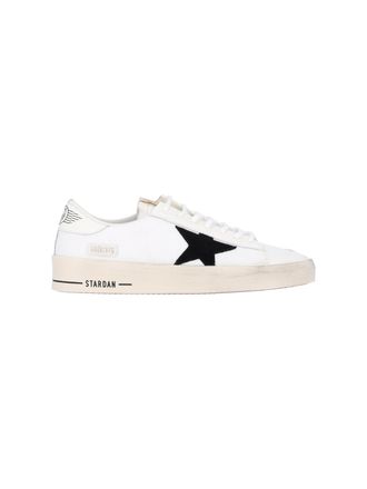 Golden Goose White Stardan Mesh Leather Sneakers