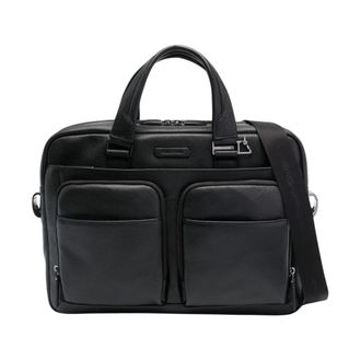 Piquadro Slim Computer 15 en i Pad Pro 12.9 Tas - Heren - Laptoptassen - Zwart - ONE Size - Leer - Tassen