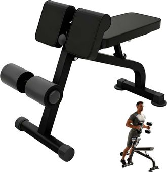 Relaxdays Relaxdays - Banco De Entrenamiento Plegable Ajustable, Hiperextensiones, Curls Y Abdominales, 150 Kg, Negro