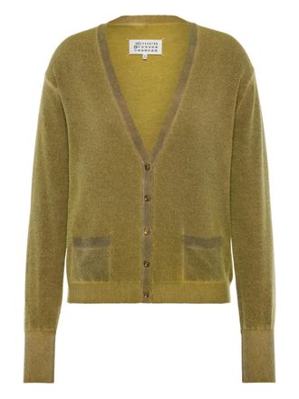 Maison Margiela Gebreid vest met V-hals - Groen