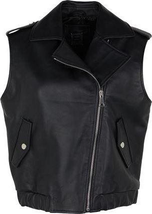 8 by YOOX LEATHER SLEEVELESS BIKER GILET