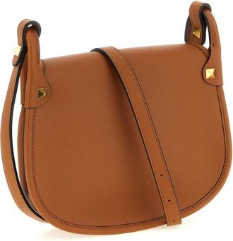Valentino Garavani Womens Brown Calfskin Shoulder Bag