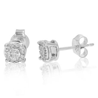Vir Jewels 1/8 cttw Lab Grown Diamond Composite Earrings in Sterling Silver With Push Backs For Women