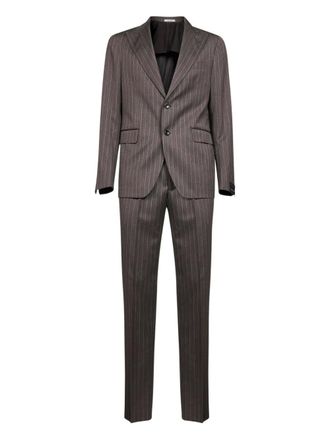 Tagliatore pinstripe two-button suit - Brown