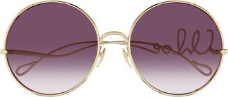 Chlo&eacute; Ch0329s Gradient Purple Tint Round Sunglasses