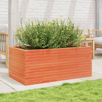 Berkfield Home Decorative Garden Planter Wax Brown 110x60x45.5 cm Solid Wood Pine