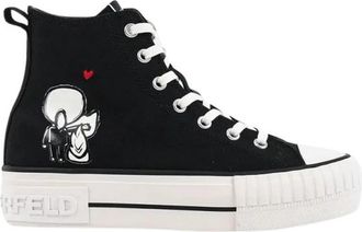 Karl Lagerfeld Kampus Max High-top Sneakers - Dames - Sneakers - Zwart - 37 EU - Katoen - Schoenen