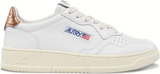 Autry Womens Medalist Leather Sneakers Bronze Heel Tab