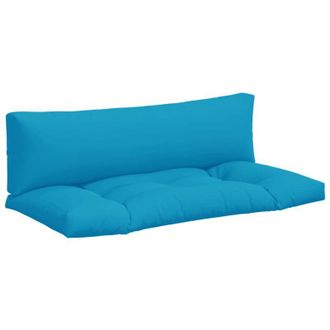 vidaXL Cojines Para Sof&aacute; De Palets 2 Unidades Tela Azul Claro Vidaxl