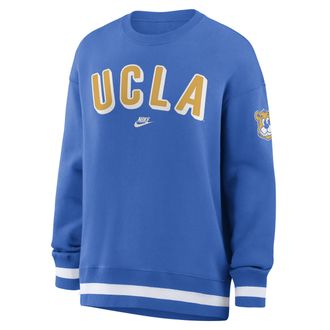 Nike UCLA Legacy Phoenix Nike Womens College Oversized Pullover Crew in Blue | 040H08H6UCV-CGZ