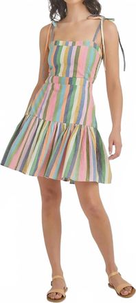 Pink Chicken Short Marilyn Dress In Parade Stripe