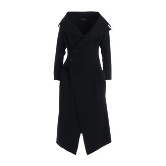 Yohji Yamamoto Dames, Jurken, Zwart, Maat: M Gabardine