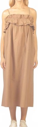 See U Soon Strappy Maxi Dress With Ruffle Bodice In Brown