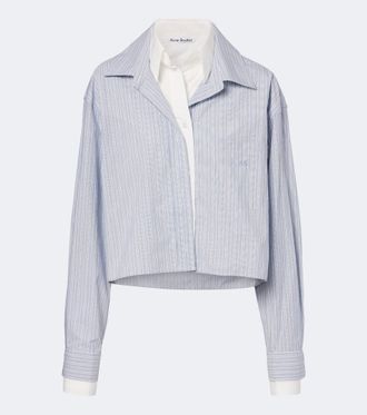 Acne Studios Camicia cropped in popeline di cotone a righe