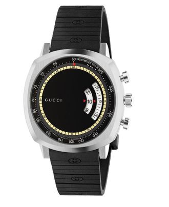 Gucci Grip Quartz Black Dial Mens Watch YA157301