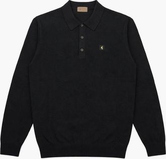 Gabicci Vintage 1973 Mens Gabicci Vintage Francesco Black Long sleeve Polo Shirt - Size: 42