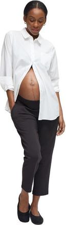 Ingrid & Isabel Maternity Poplin Button Down in White at Nordstrom, Size X-Small