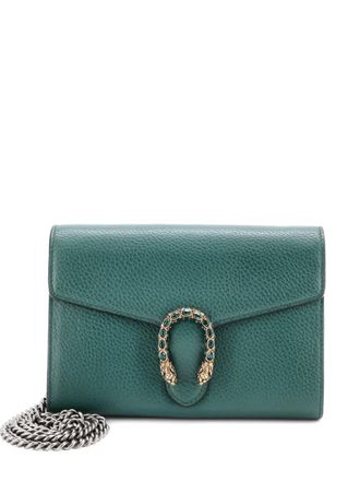 Gucci Dionysus Chain Wallet Leather with Embellished Detail Small crossbody bag - Verde
