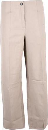 Seventy Wijde Broek - Dames - Wijde Broeken - Beige - M - Wol - Broeken