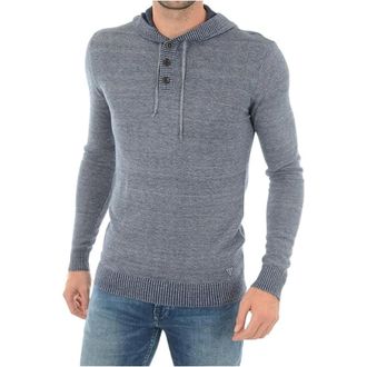 Guess Heren, Sweatshirts & Hoodies, Blauw, Maat: XL Katoen