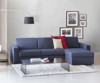 Dmora Sofa Cama Alicya, Sof&aacute; De Esquina, 100% Made In Italy, Sof&aacute; Con Apertura Giratoria, Con Contenedor Reversible Peninsula, Con Reposabrazos Est&aacute;ndar, Cm
