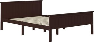 vidaXL Estructura cama sin colchón madera pino marrón oscuro 120x200cm Vidaxl