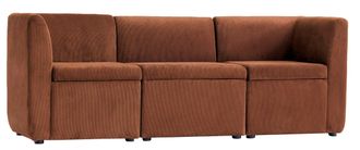 Nordlys 3-Seater Sofa with Beige Fabric in Red