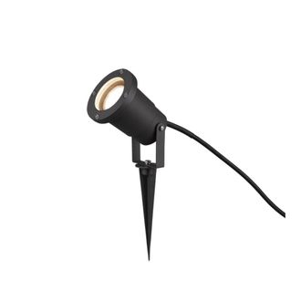 Trio Foco De Exterior Orientable Negro Ubangi Con Iluminaci&oacute;n Spike Gu10 Ip65