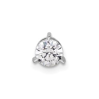 Diamond2Deal 14k White Gold 1/2 Ct Lab Grown Diamond Chain Slide Pendant