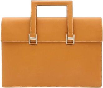 Herm&egrave;s Pre-owned Vintage Handbag - Dames - Vintage Handtas - Bruin - ONE Size - Leer - Vintage