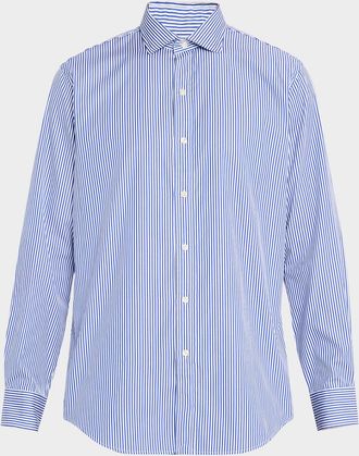 Polo Ralph Lauren Mens Classic Fit Stripe Poplin Sport Shirt