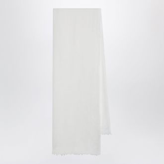 Destin White silk and cashmere-blend scarf