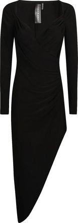 Norma Kamali Sweetheart Side Drape Jurk - Dames - Casual kleedjes - Zwart - M - Kleedjes