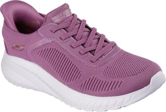 Skechers Womens Bobs Squad Chaos Current Muse Slip-On Sneakers, Dark Rose Textile, 4 UK