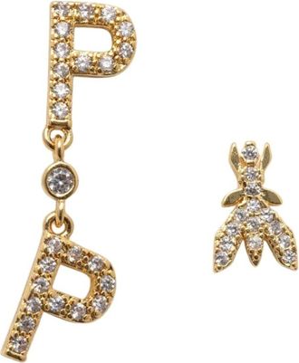 Patrizia Pepe Orecchini con decorazione in zirconia - - Accessories - Donna - Giallo - ONE SIZE