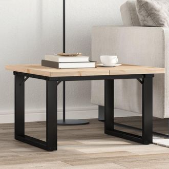 Berkfield Home Coffee Table O-Frame 70x70x40.5 cm Solid Wood Pine & Steel in Brown