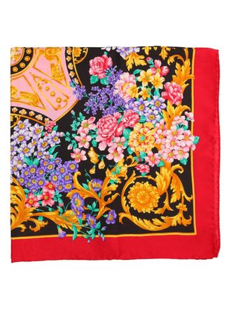 Vintage baroque-print foulard - women - Silk - One Size - Red