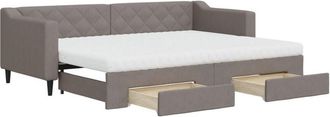 vidaXL Vidaxl - Sof&aacute; Cama Nido Con Cajones Tela Gris Taupe 80x200 Cm