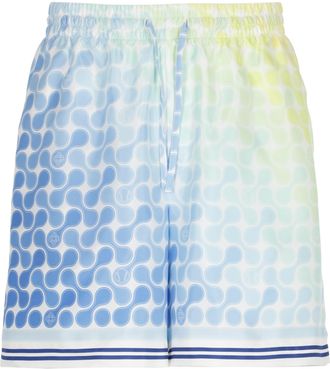 Casablanca Multicolor Tennis Tile Silk Bermuda Shorts