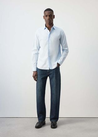 Mango Camicia 100% cotone regular-fit celeste - Uomo - XXL - MANGO MAN