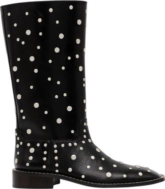 Wales Bonner Studded Boot - Dames - Hoge Laarzen - Zwart - 36 EU - Leer - Schoenen